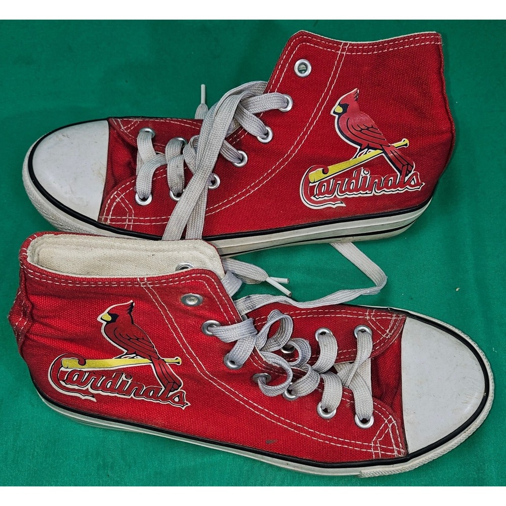 St. Louis Cardinal Baseball High Top Canvas Shoes US Size Women 8 Men 5 By Se7en